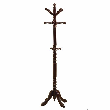 HOMEROOTS 73 in. Cherry Wood Traditional Style Coat Rack 332675